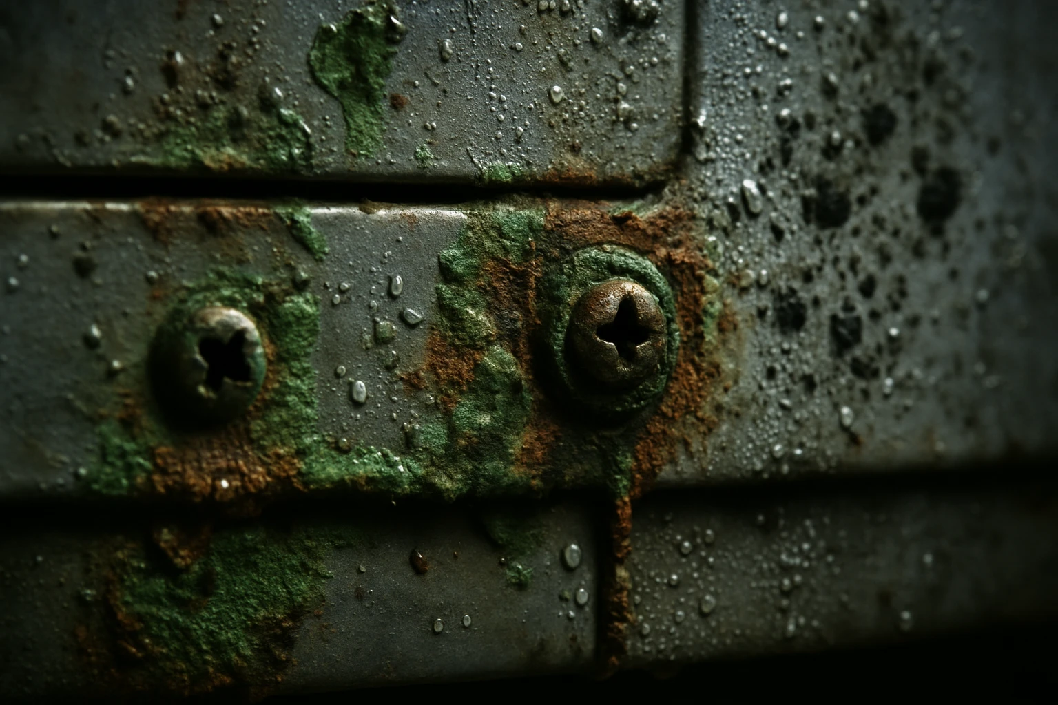 A close-up image showing rust and corrosion on the metal part of an appliance due to humidity.