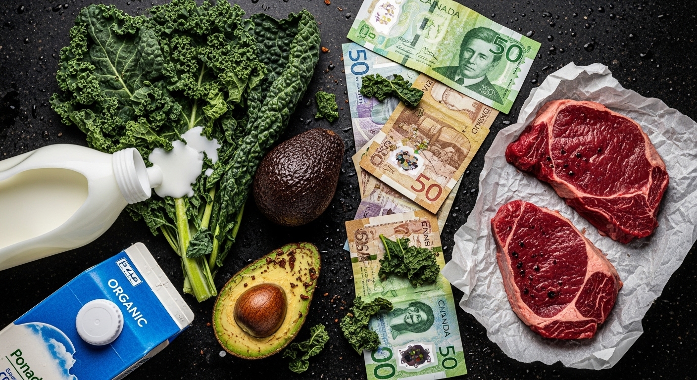 A grocery bag full of fresh produce, representing the high cost of food in Vancouver.