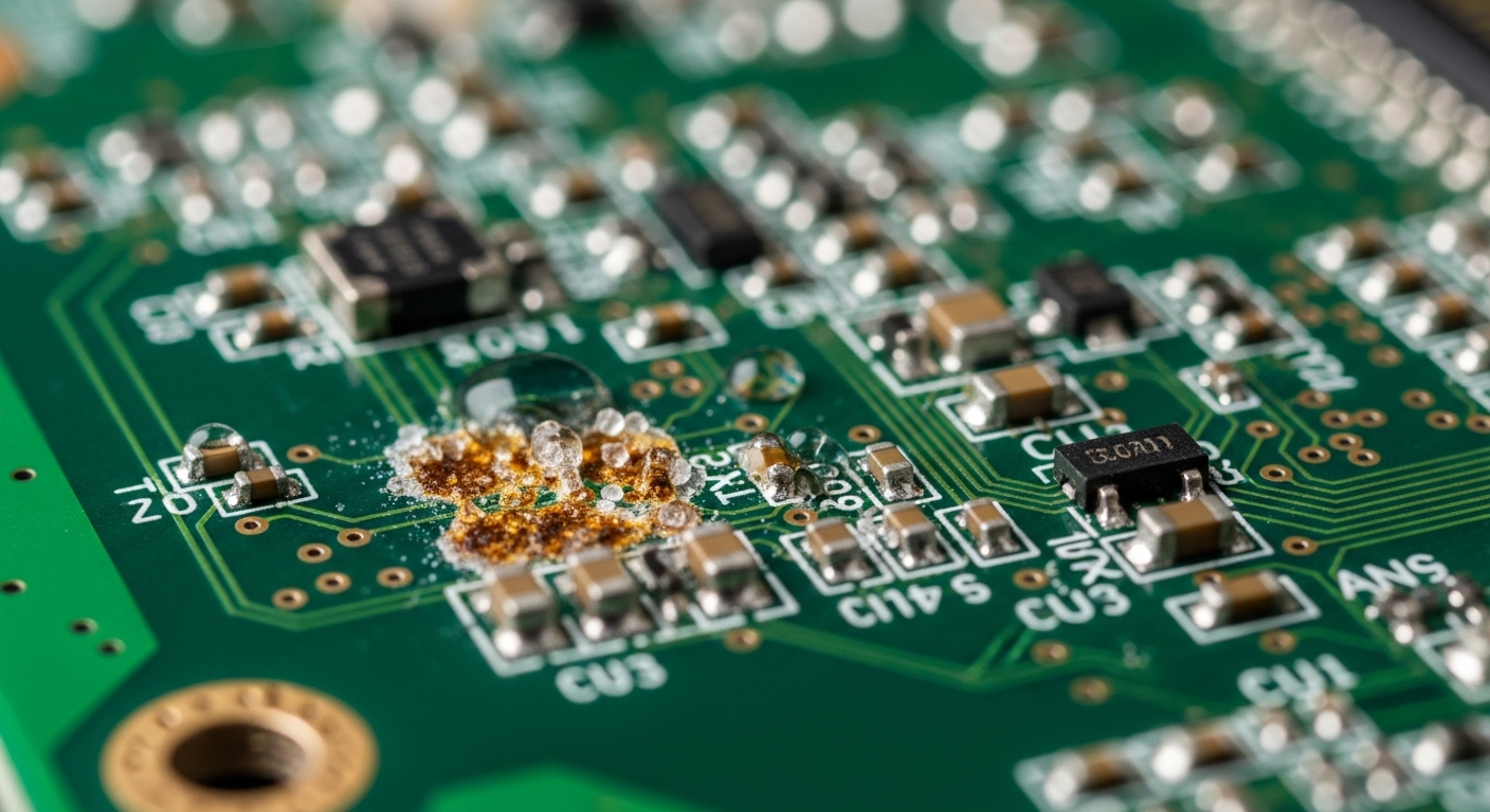 Salt air corrosion on an appliance circuit board