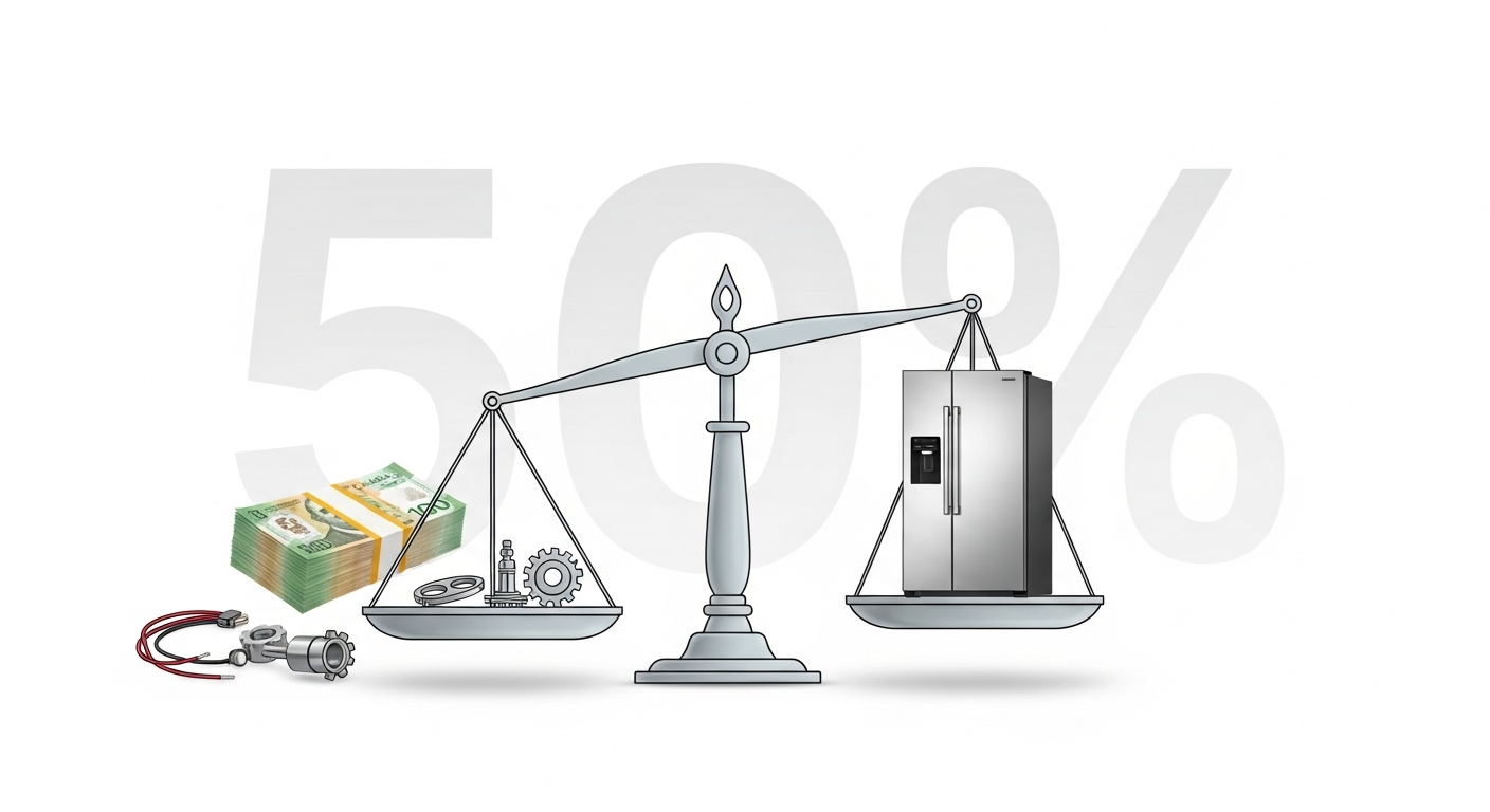Appliance repair vs replace 50 percent rule