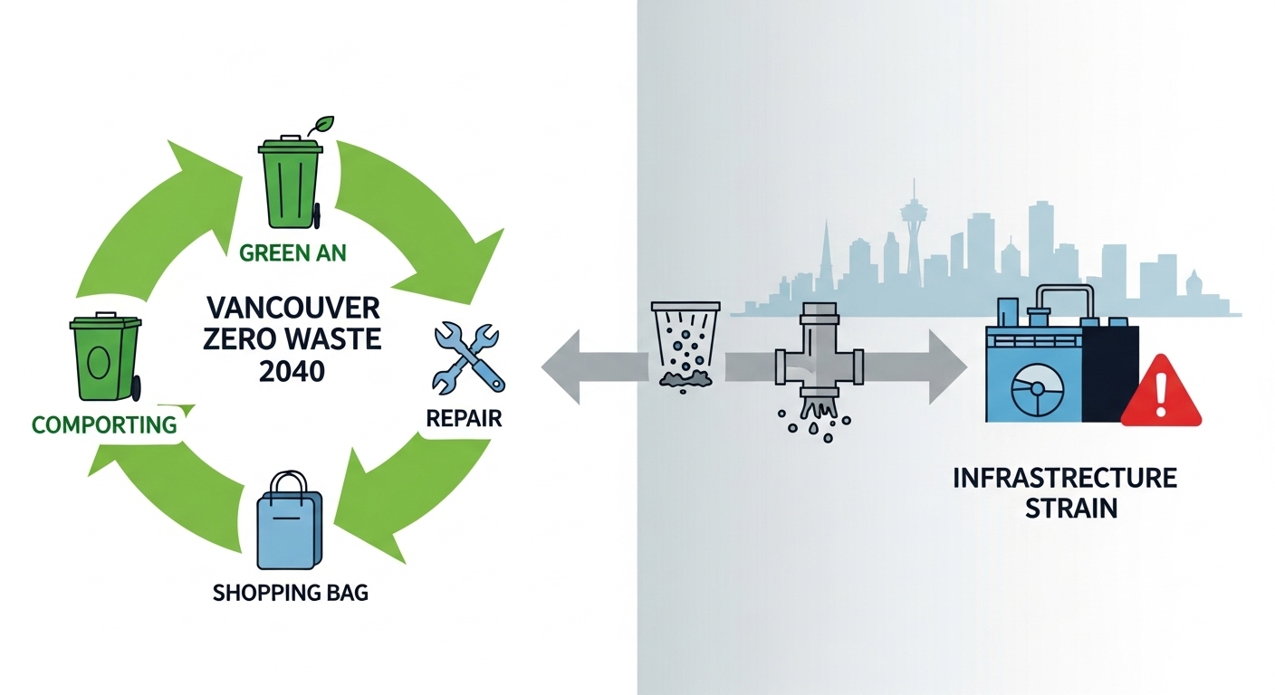 Diagram illustrating Vancouver's Zero Waste 2040 circular economy principles.