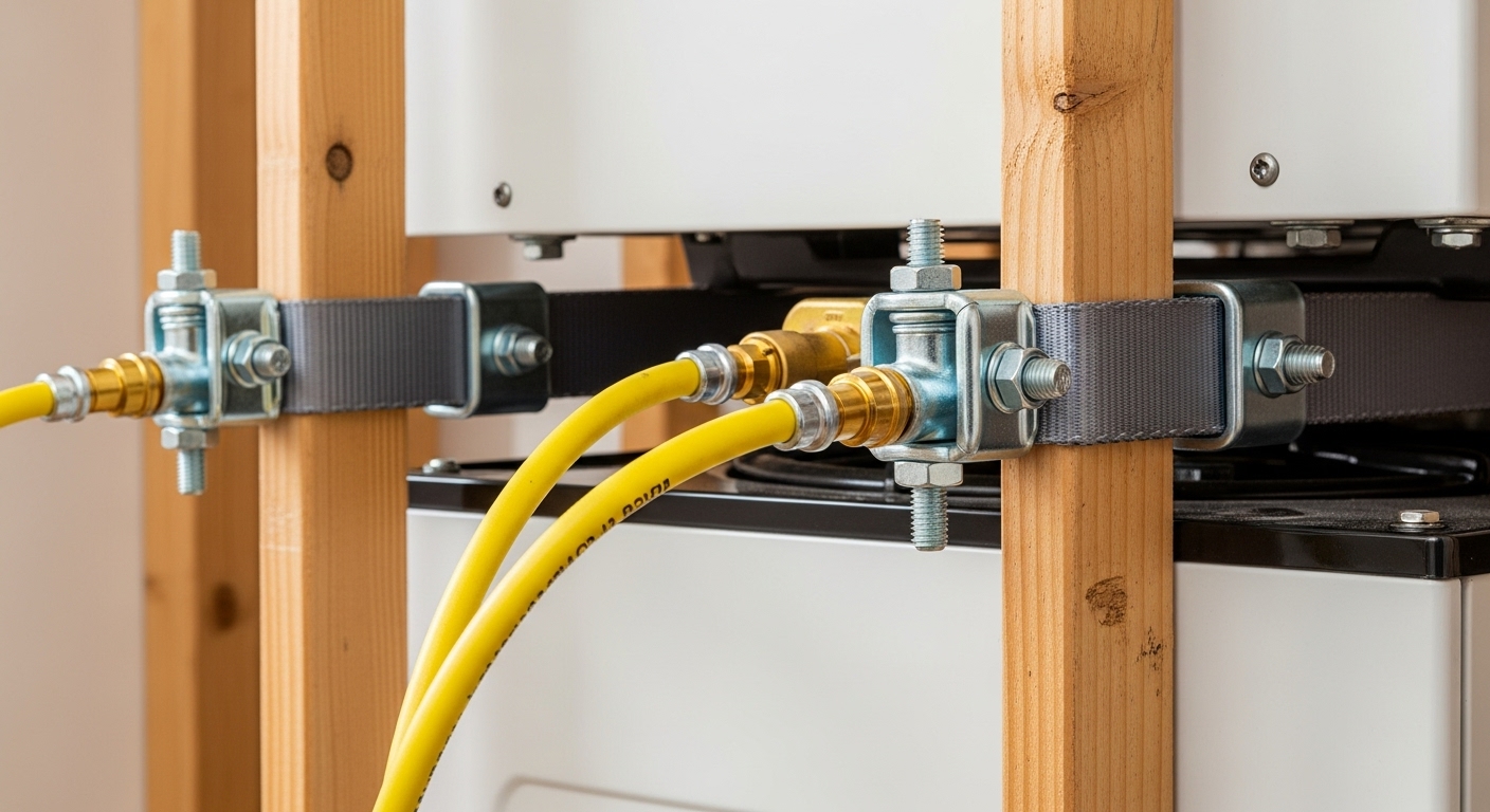 Seismic straps water heater safety installation
