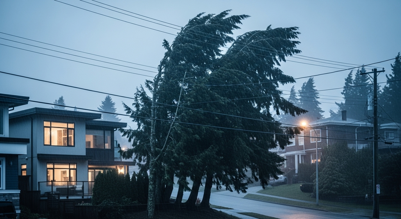 Vancouver winter storm power surge risk