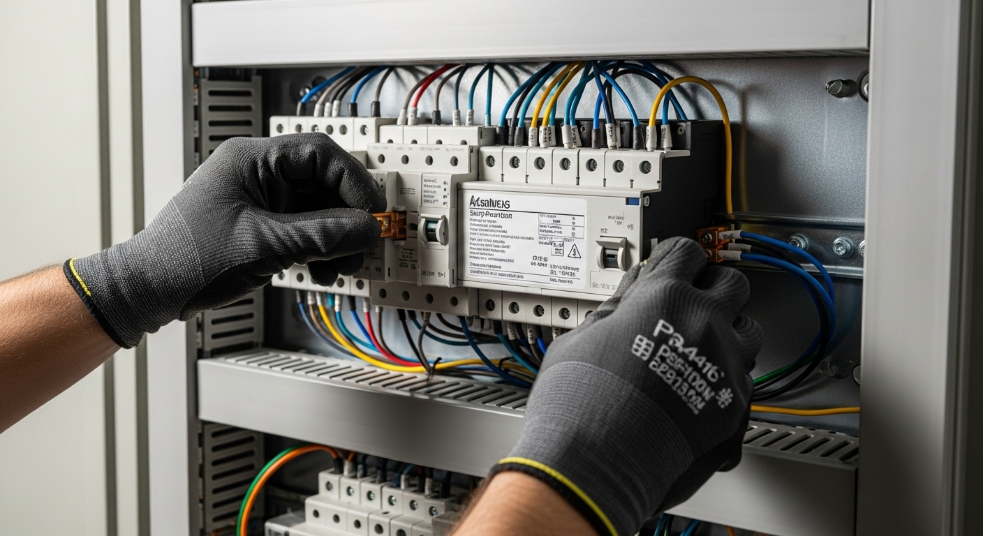 Whole home surge protector installation