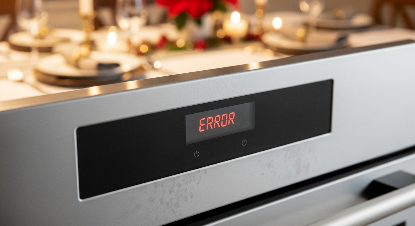 Broken oven holiday emergency display