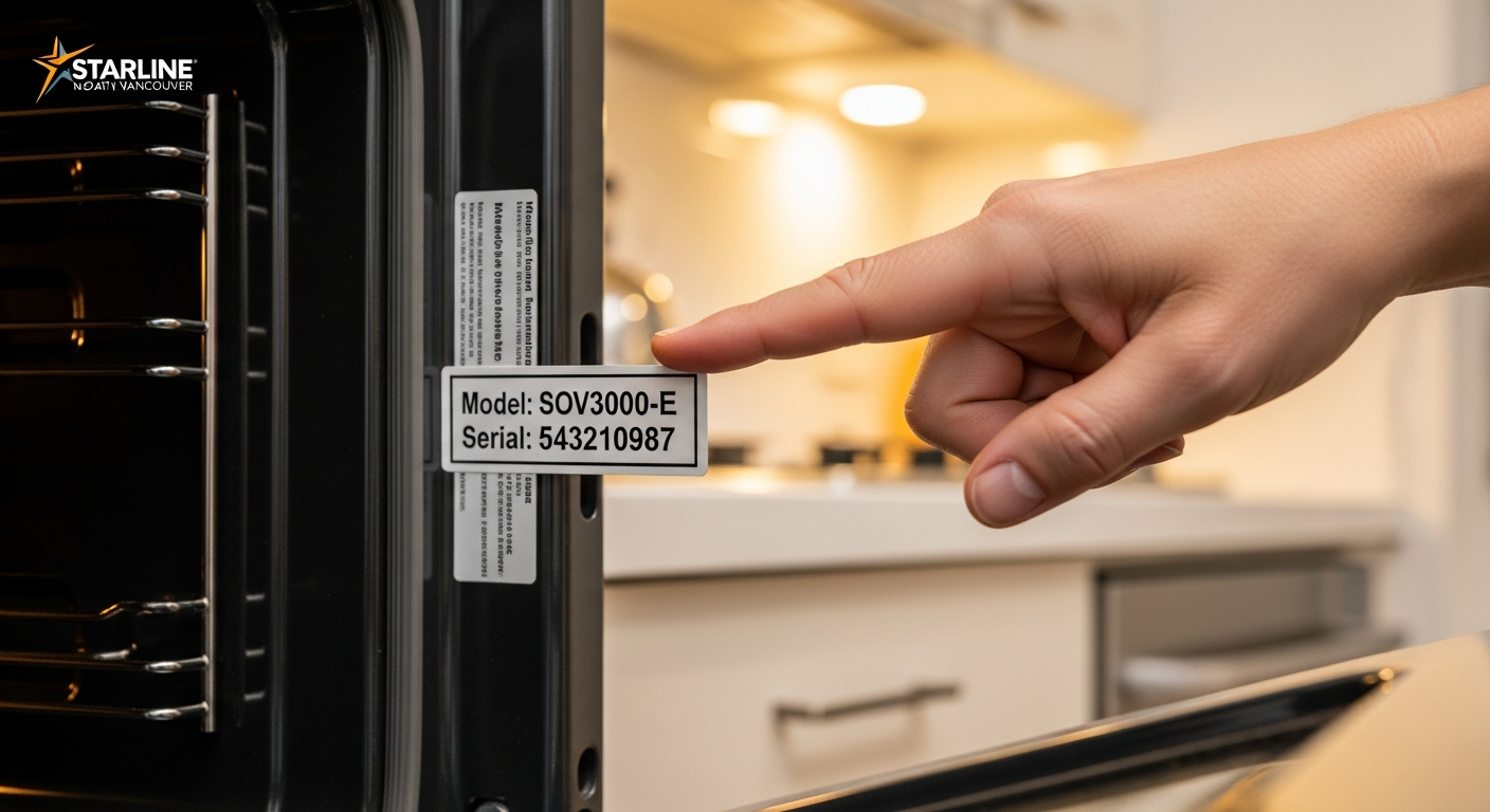 appliance model serial number sticker location