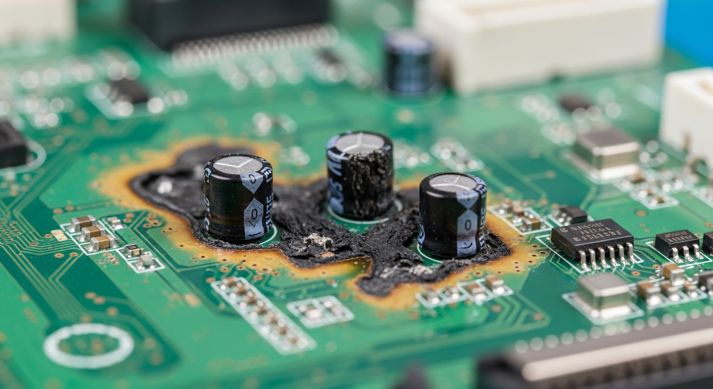 Damaged smart appliance control board from an electrical surge