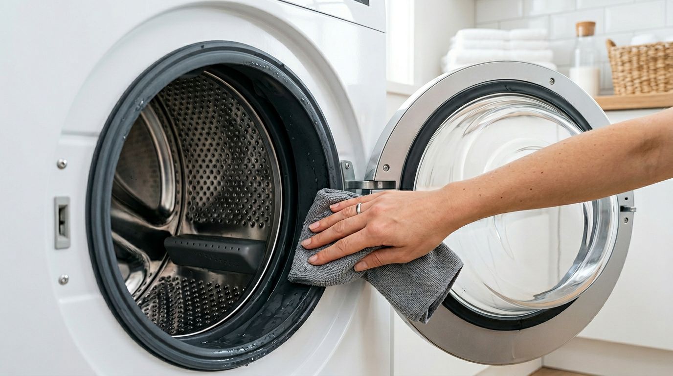 Cleaning washing machine door gasket seal